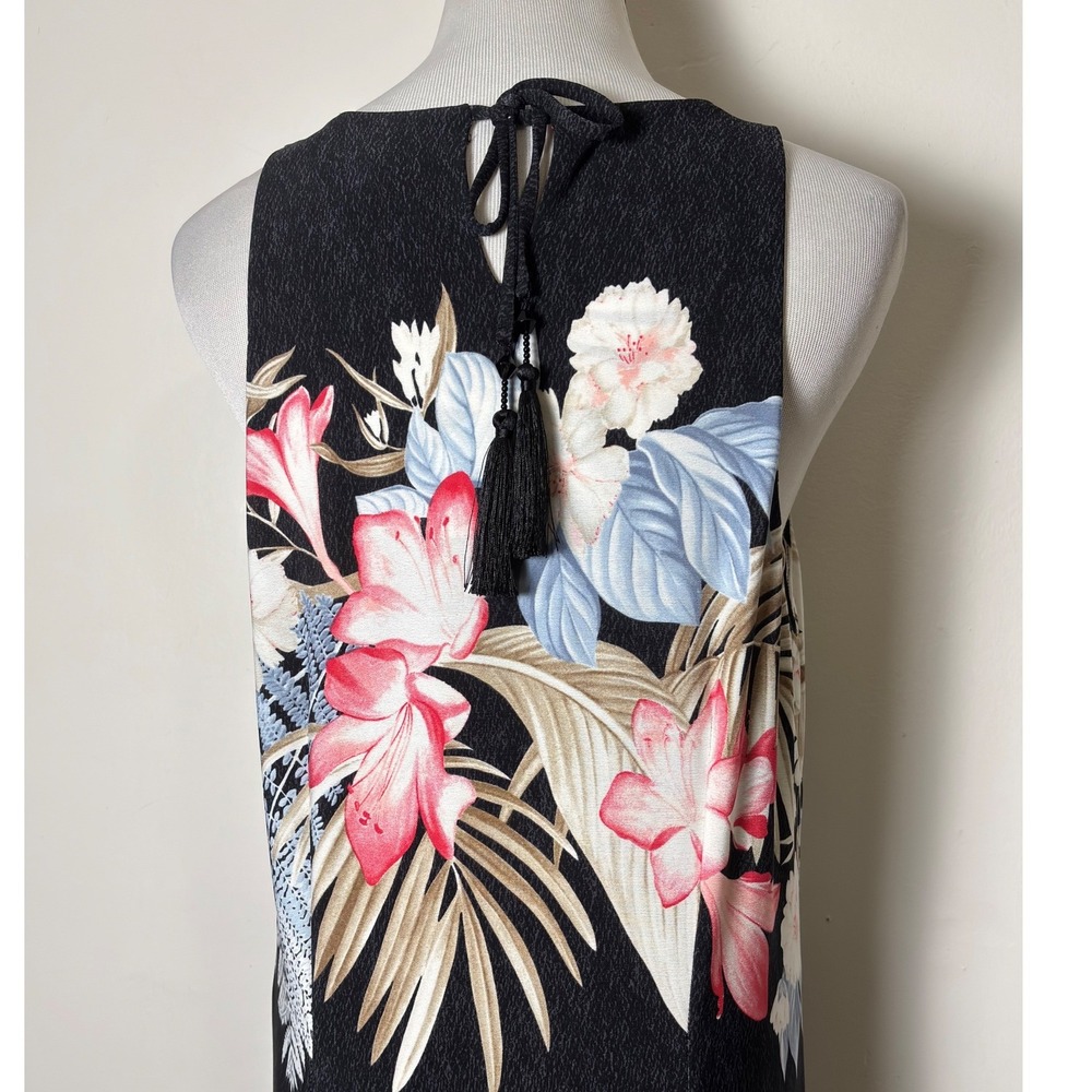 Tommy Bahama Tropical Floral Maxi Dress Large Coastal Resortwear Stretch Knit - Picture 2 of 8